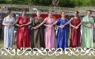 reenactment rievocazione storica villa romana almese ancient rome galloromanitas gallo romanizzazione celti romani celts dance danza women dervonne dervonnae matronae matrone