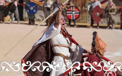 GJR Grands Jeux Romains 2017 La Reine Celte Boudicca Boadicea guerriero guerrieri guerriere guerriera donna celta celti auxilia romani arena romana aréne de Nimes