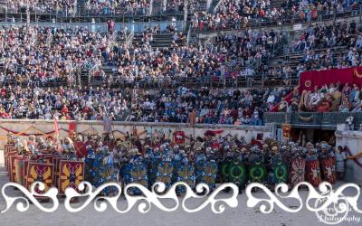 GJR Grands Jeux Romains 2017 La Reine Celte Boudicca Boadicea guerriero guerrieri guerriere guerriera donna celta celti auxilia romani arena romana aréne de Nimes