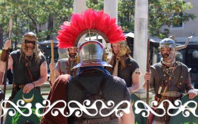 GJR Grands Jeux Romains 2017 La Reine Celte Boudicca Boadicea guerriero guerrieri guerriere guerriera donna celta celti auxilia romani arena romana aréne de Nimes