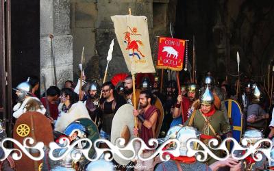 GJR Grands Jeux Romains 2017 La Reine Celte Boudicca Boadicea guerriero guerrieri guerriere guerriera donna celta celti auxilia romani arena romana aréne de Nimes