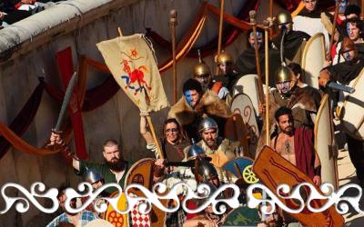 GJR Grands Jeux Romains 2017 La Reine Celte Boudicca Boadicea guerriero guerrieri guerriere guerriera donna celta celti auxilia romani arena romana aréne de Nimes