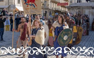 GJR Grands Jeux Romains 2017 La Reine Celte Boudicca Boadicea guerriero guerrieri guerriere guerriera donna celta celti auxilia romani arena romana aréne de Nimes